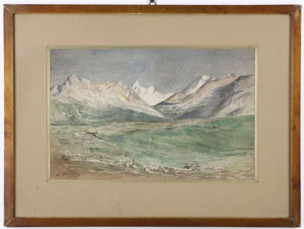 Leopoldo Burlando - Leopoldo Burlando (1841-1915) Paesaggio montano