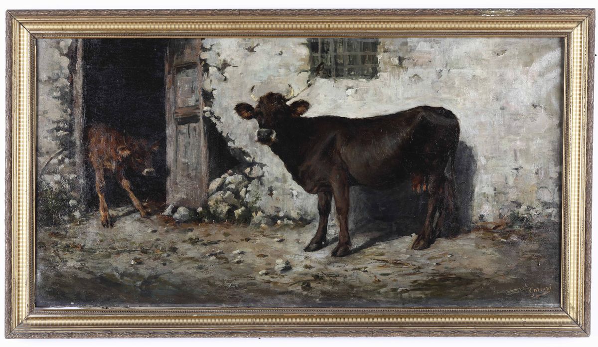 Garibaldi Gariani (1861-1930)animali nella Stalla
