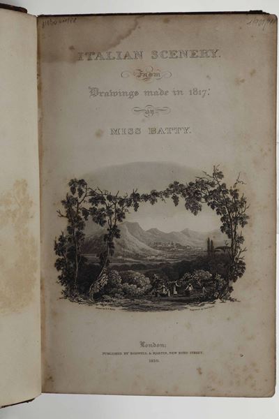 Batty, Elisabeth Francesitalian Scenery From Drawings Made in 1817.... London, By Rodwell & Marti...