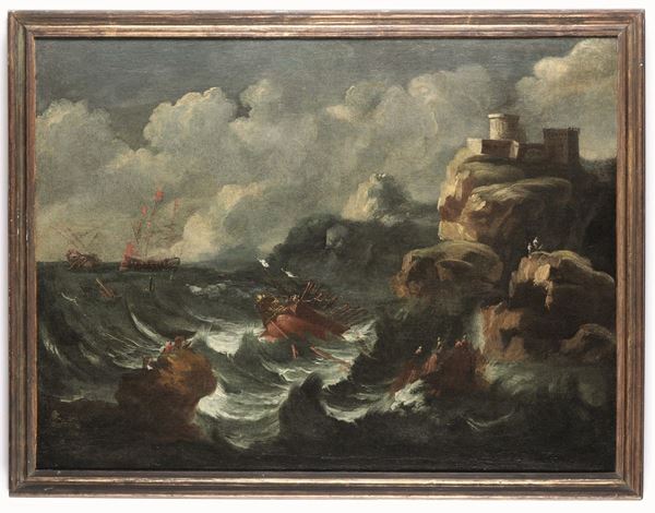 Pieter Mulier detto il Tempesta (Haarlem 1637 - Milano 1701), attribuito a Scena di naufragio