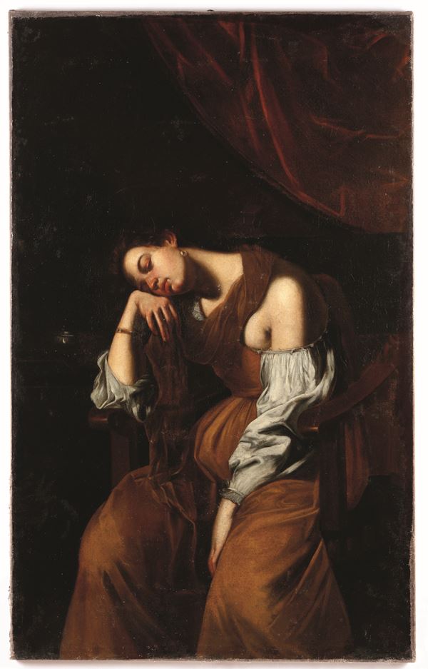 Artemisia Gentileschi (Roma 1593 - Napoli 1653), copia da Maria Maddalena come Melanconia