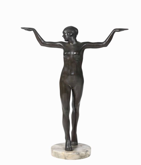 Fonditore del XX secolo Danzatrice in bronzo