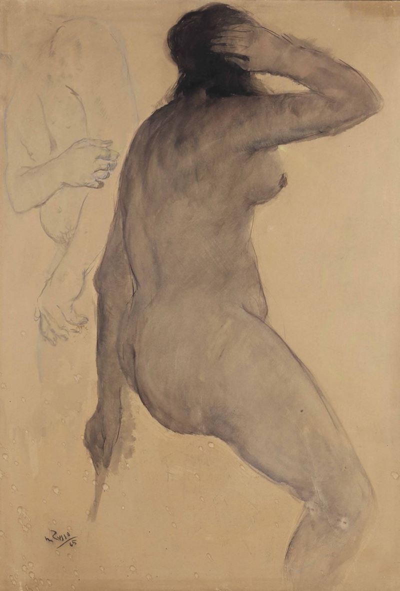 Mario Russo (1925-2000) Nudo femminile  - Auction Paintings of the 19th-20th century - Timed Auction - Cambi Casa d'Aste