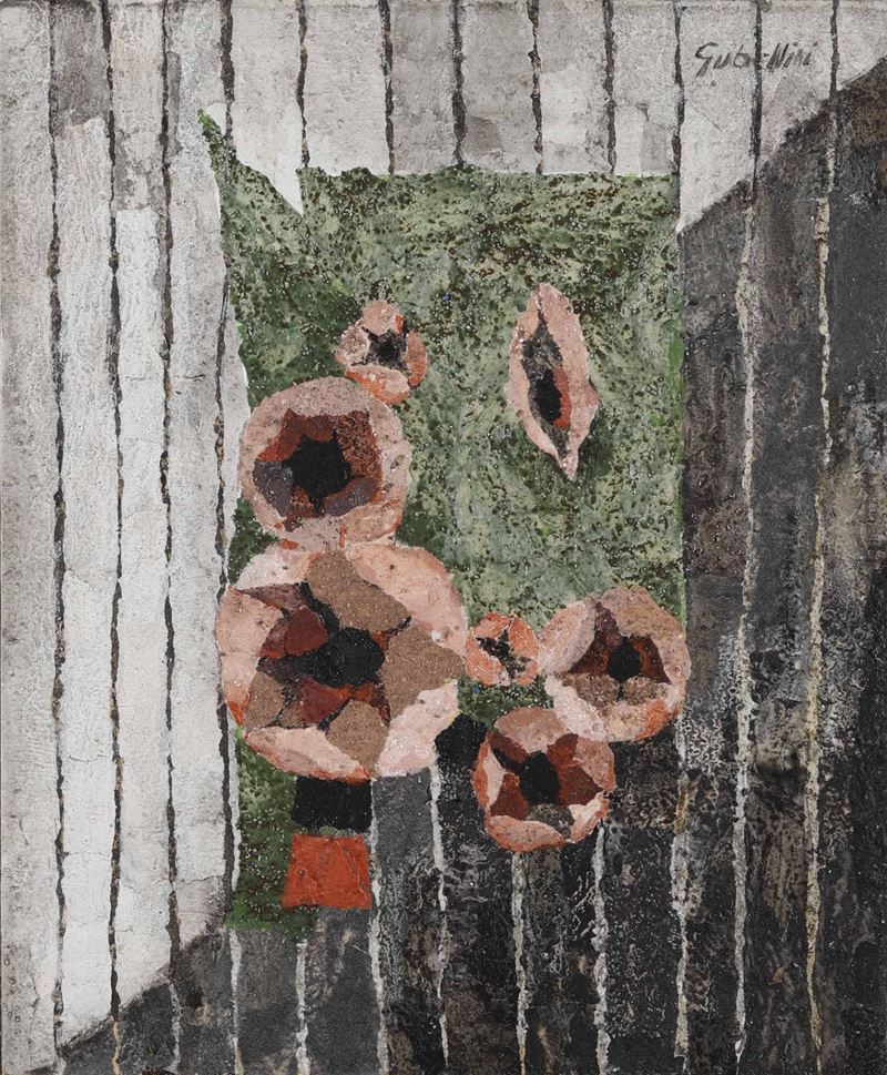 Alcione Gubellini : Senza titolo  - olio su carta applicata su tela - Auction From the 19th century to contemporary art - Cambi Casa d'Aste