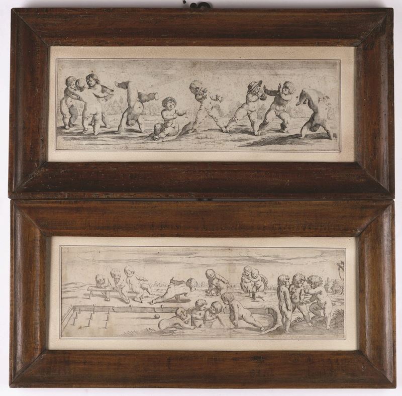 Gimignani Jacopo da Pistoia Giochi di Putti. Fine sec.XVII- Inizi sec. XVIII  - Auction Engravings, Views, Maps and Rare Books - Cambi Casa d'Aste