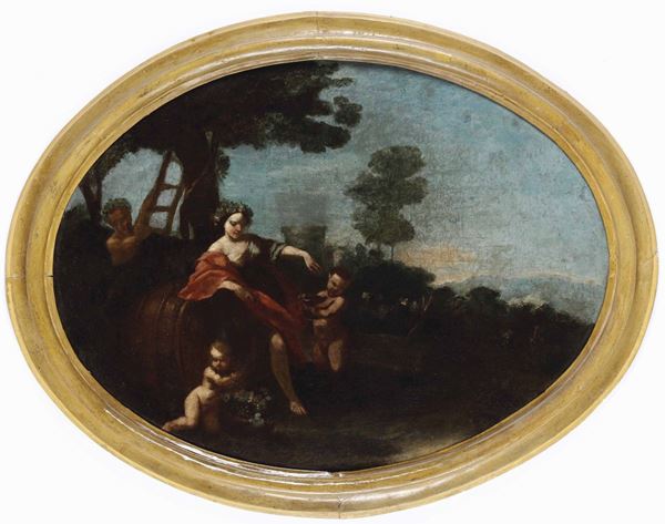 Scuola italiana del XVIII secolo Allegoria dell'Autunno e allegoria dell'Estate