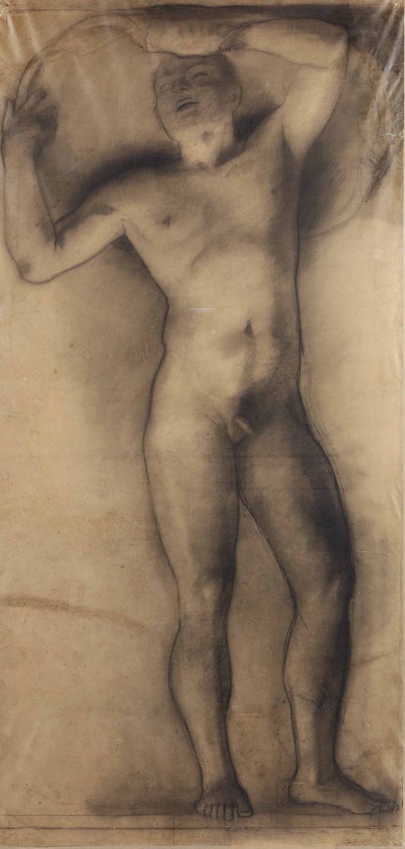 Pittore del XX secolo Nudo maschile  - Auction Paintings of the 19th-20th century - Timed Auction - Cambi Casa d'Aste