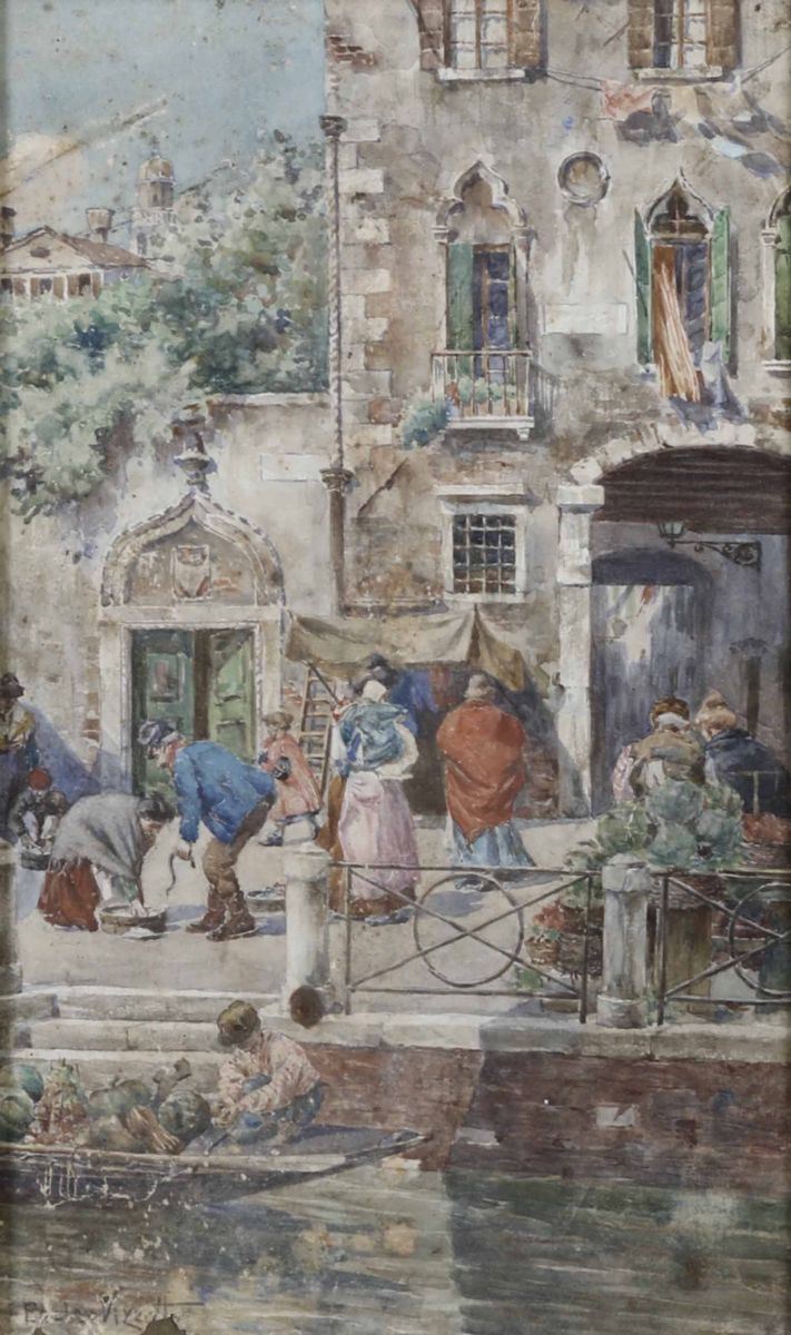 Enrico Vizzotto (1880 - 1976) Scorcio di Venezia  - Auction 19th and 20th Century Paintings - Cambi Casa d'Aste