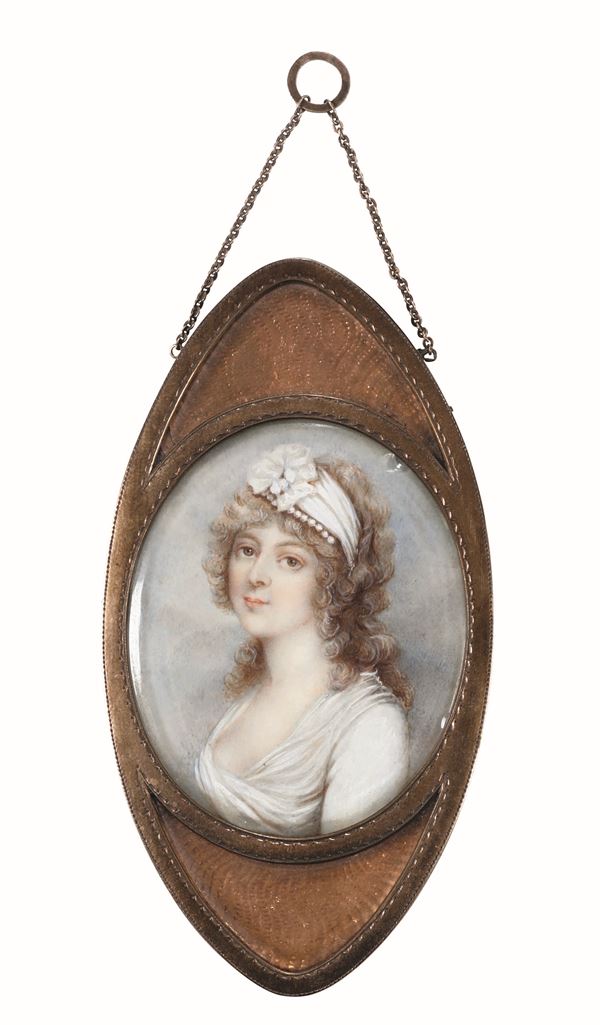 A miniature portrait of a lady, 1800s Ritratto di gentildonna