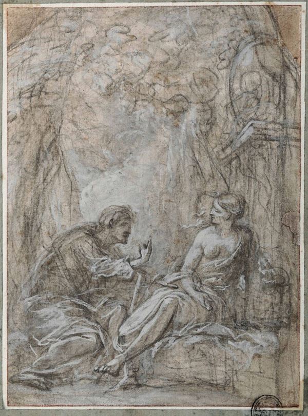 Scuola italiana dell'inizio del XVIII secolo Cristo e la Samaritana