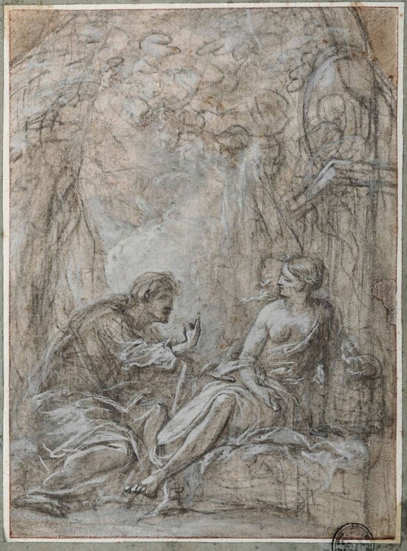 Scuola italiana dell'inizio del XVIII secolo Cristo e la Samaritana  - Asta Dipinti Antichi - Cambi Casa d'Aste