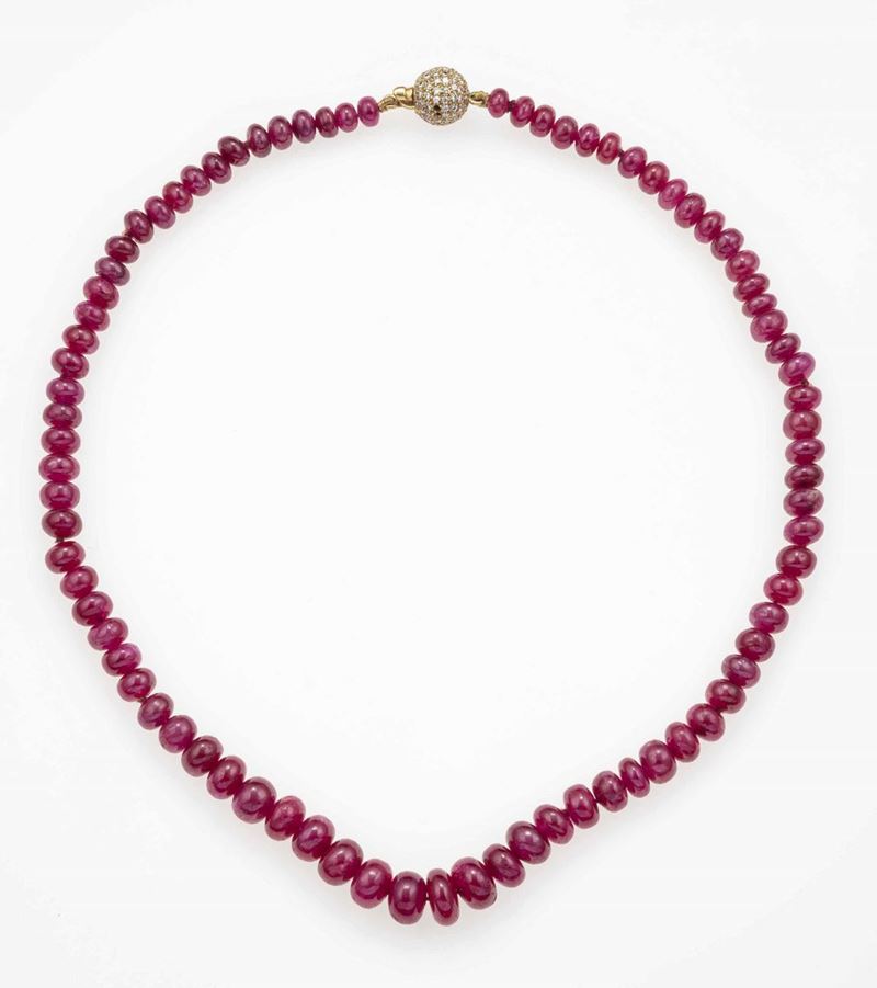 Ruby and diamond necklace  - Auction Jewels | Cambi Time - Cambi Casa d'Aste