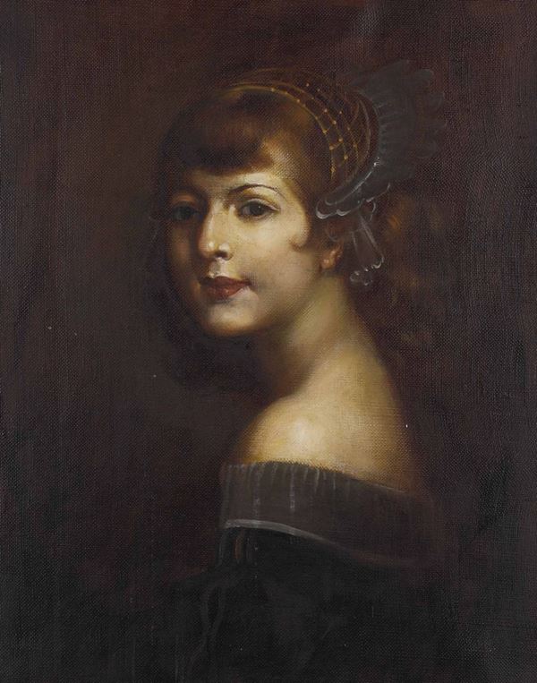 Scuola del XIX secolo Ritratto femminile e ritratto maschile