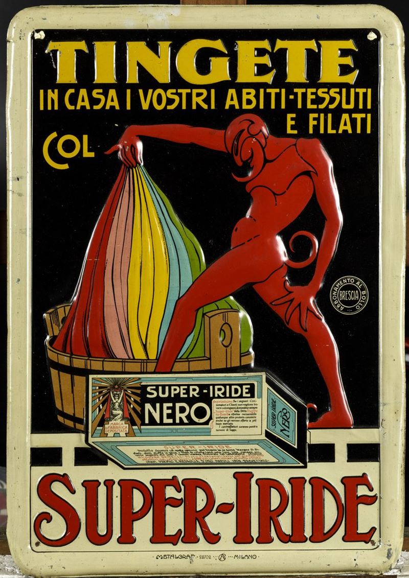 Anonimo TINGETE IN CASA I VOSTRI ABITI, TESSUTI E FILATI... SUPER IRIDE  - Auction Vintage Posters - Cambi Casa d'Aste