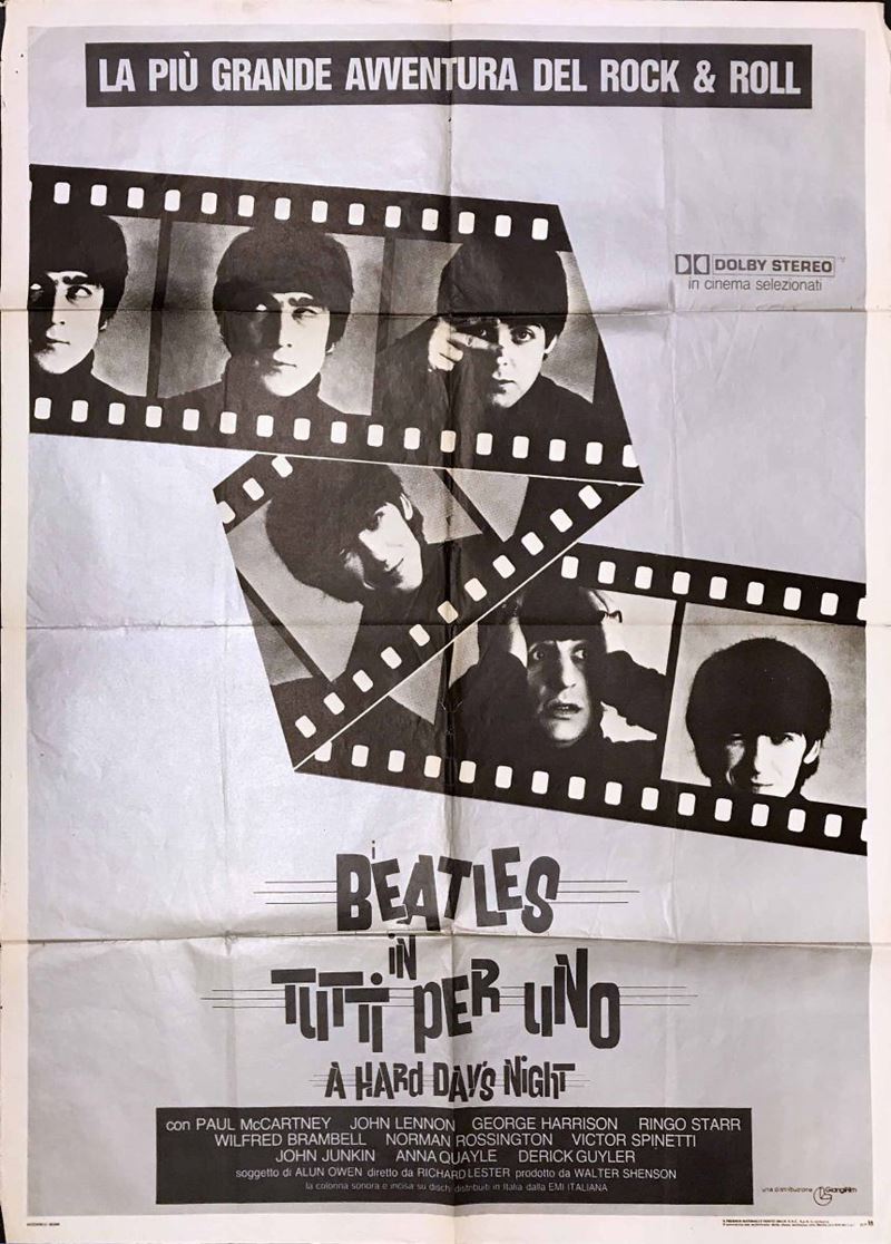 Anonimo I BEATLES IN TUTTI PER UNO / A HARD DAY’S NIGHT  - Auction Vintage Posters - Cambi Casa d'Aste