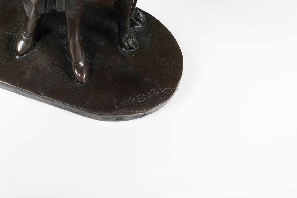 Joseph Lorenzl (1892-1950)figura Femminile con Cane