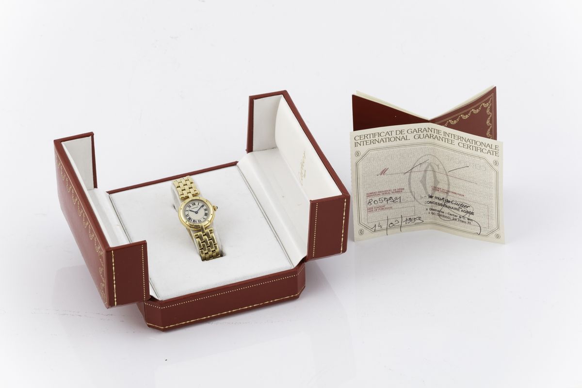 Cartier - Elegante Panthere Vandôme, Oro Giallo 18ct., Movimento al Quarzo, Completo di Scatola e...