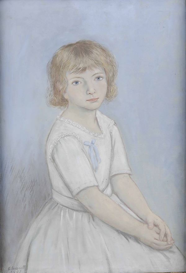 Oscar Saccorotti (1898 - 1986) Ritratto di bambina, 1965
