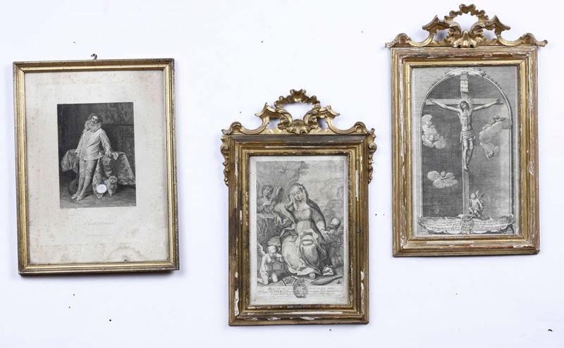 Lotto di tre stampe differenti in cornice, XVIII-XIX secolo  - Auction Old Prints and Engravings | Cambi Time - Cambi Casa d'Aste