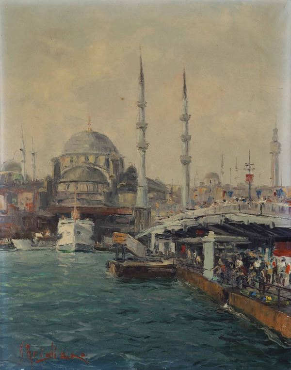 Giuseppe Arigliano (1917-1999) Veduta di Istambul