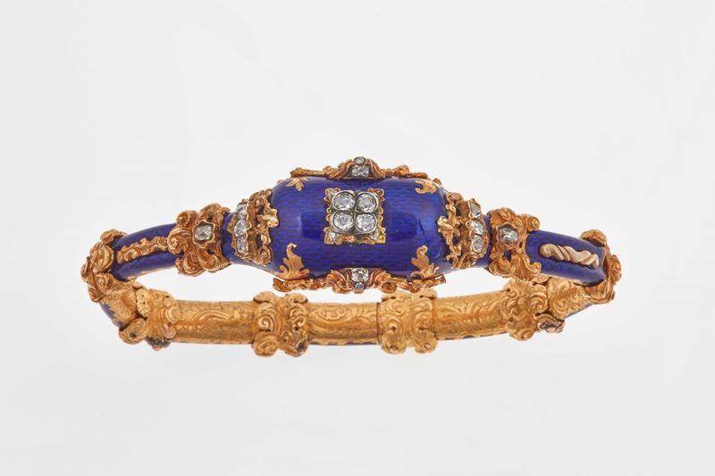 Bracciale con smalti e diamanti  - Auction Fine Jewels - Cambi Casa d'Aste