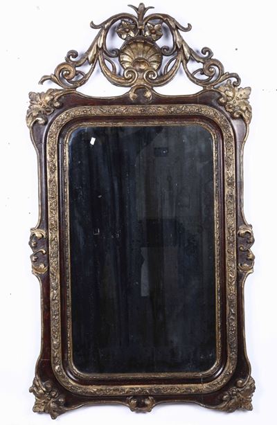 Specchiera con Cornice Dipinta e Dorata, XIX Secolo