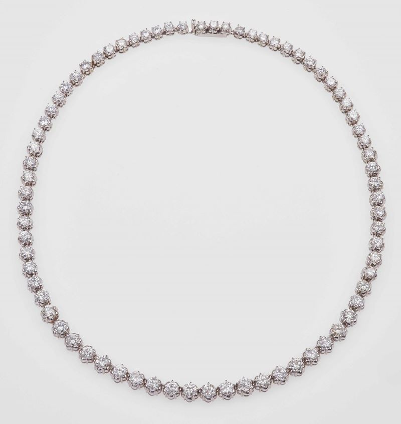 Rivière di diamanti taglio brillante per ct 18.00 circa  - Auction Fine Jewels - Cambi Casa d'Aste