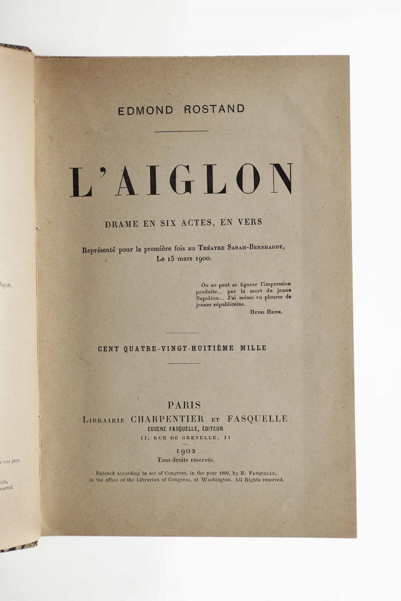 Rostand, Edmondcyrano De Bergerac...paris, Librairie Charpentier,1898