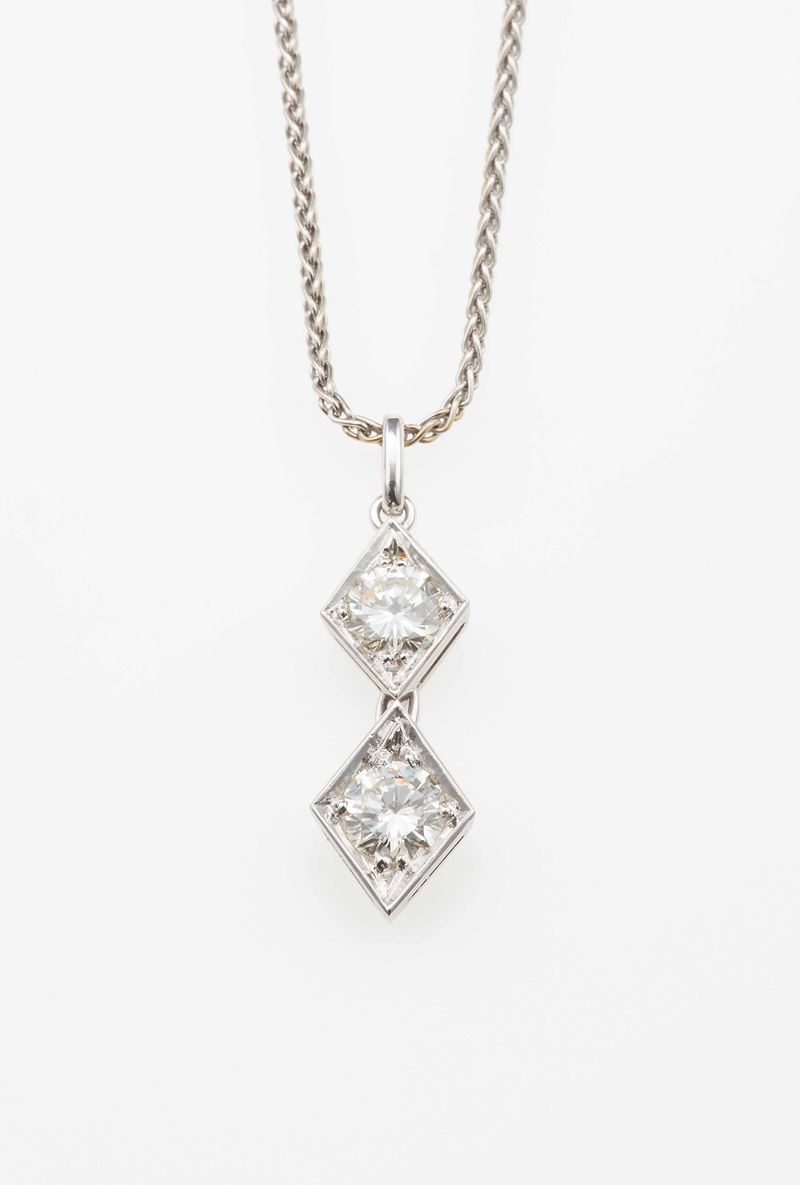 Pendente con diamanti.  - Auction Jewels - Time Auction - Cambi Casa d'Aste