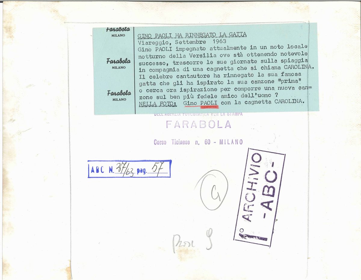 Lamberto Londigino Paoli con la Cagnetta Carolina, Viareggio, Settembre 1963