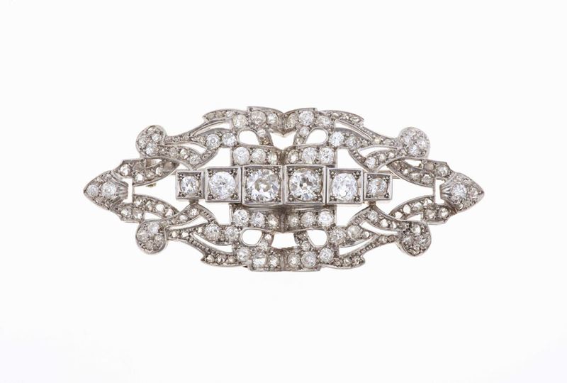 Diamond and gold brooch  - Auction Jewels | Cambi Time - Cambi Casa d'Aste