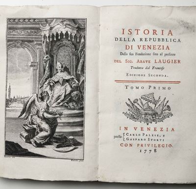 Laugier, Marc-antoineistoria della Repubblica di Venezia. dalla Sua Fondazione Fino al Presente.....