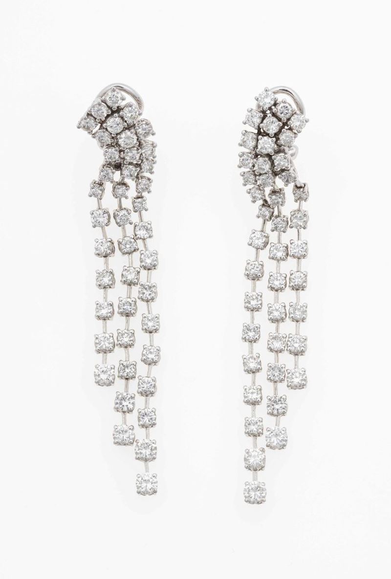 Orecchini pendenti con diamanti  - Auction Fine Jewels - Cambi Casa d'Aste