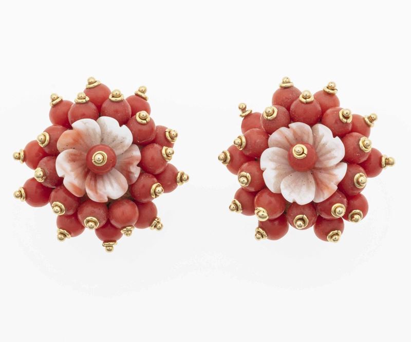 Orecchini con corallo  - Auction Jewels and Corals | Time Auction - Cambi Casa d'Aste