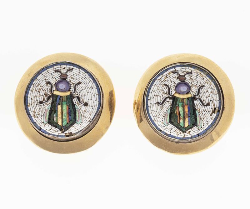 Orecchini con micromosaico  - Auction Jewels - Time Auction - Cambi Casa d'Aste