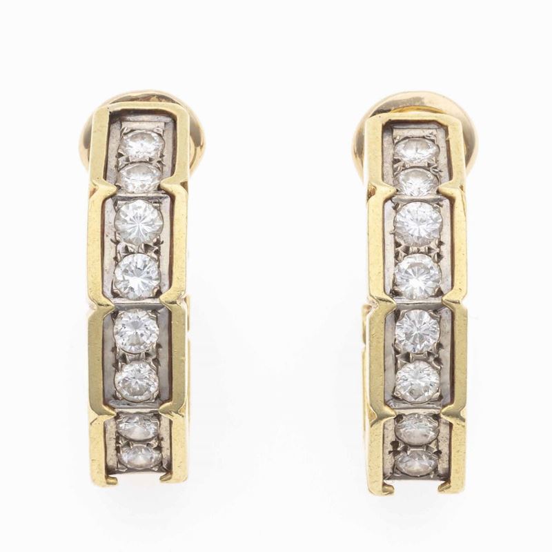 Orecchini con diamanti taglio brillante  - Auction Jewels - Time Auction - Cambi Casa d'Aste