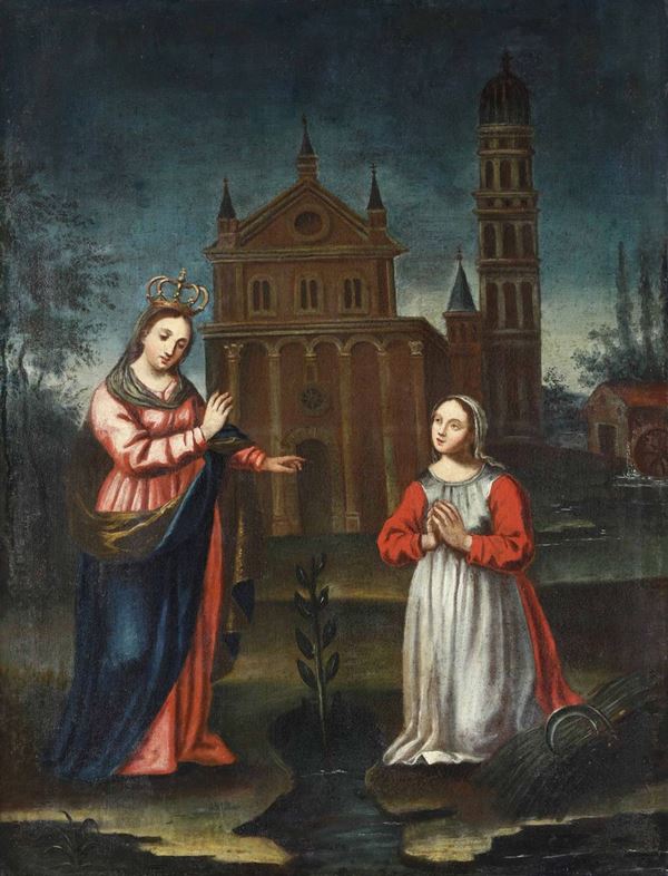 Scuola del XVIII secolo Apparizione della Vergine