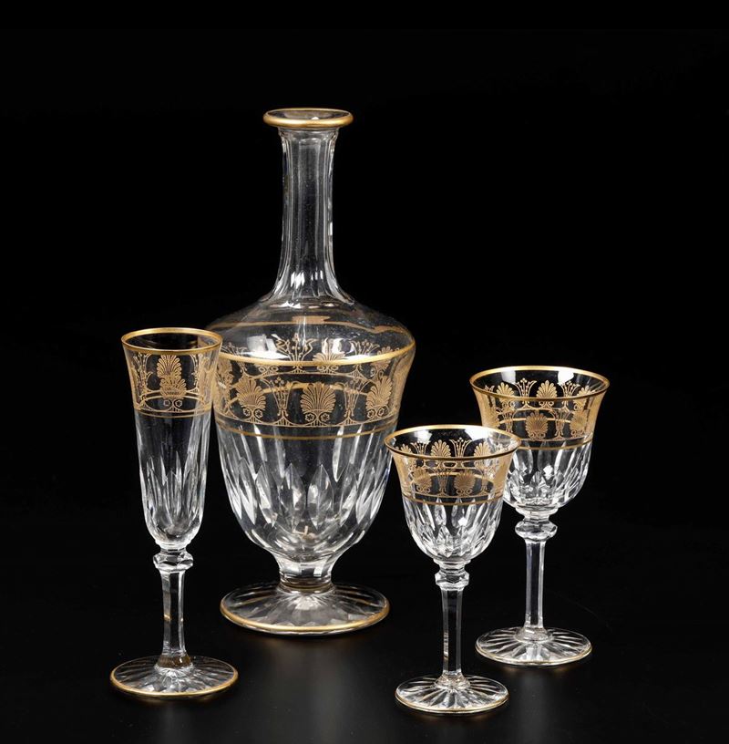 Raro servizio di bicchieri Francia, manifattura Saint Louis, XX secolo  - Asta L'Art de la Table - Cambi Casa d'Aste