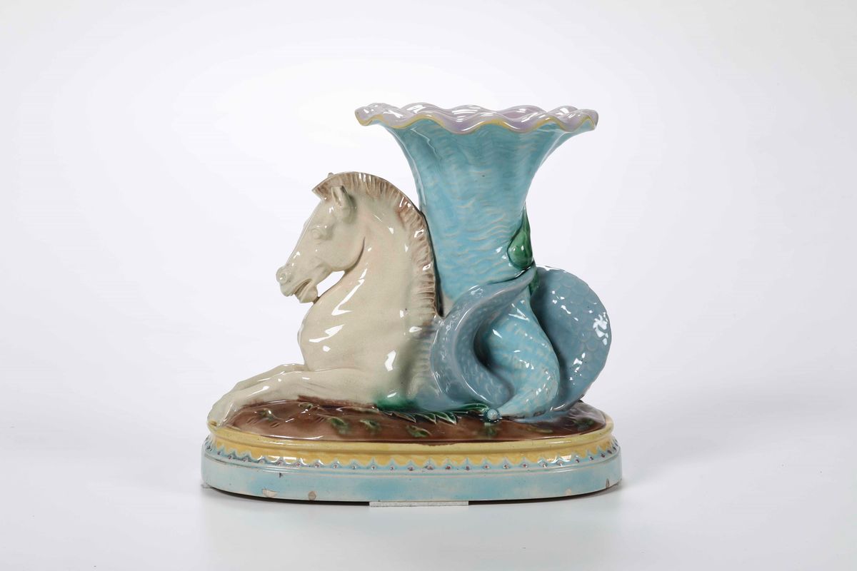 Figurina Portafiori Inghilterra, Stoke On Trent (staffordshire), Manifattura George Jones, 1870 C...