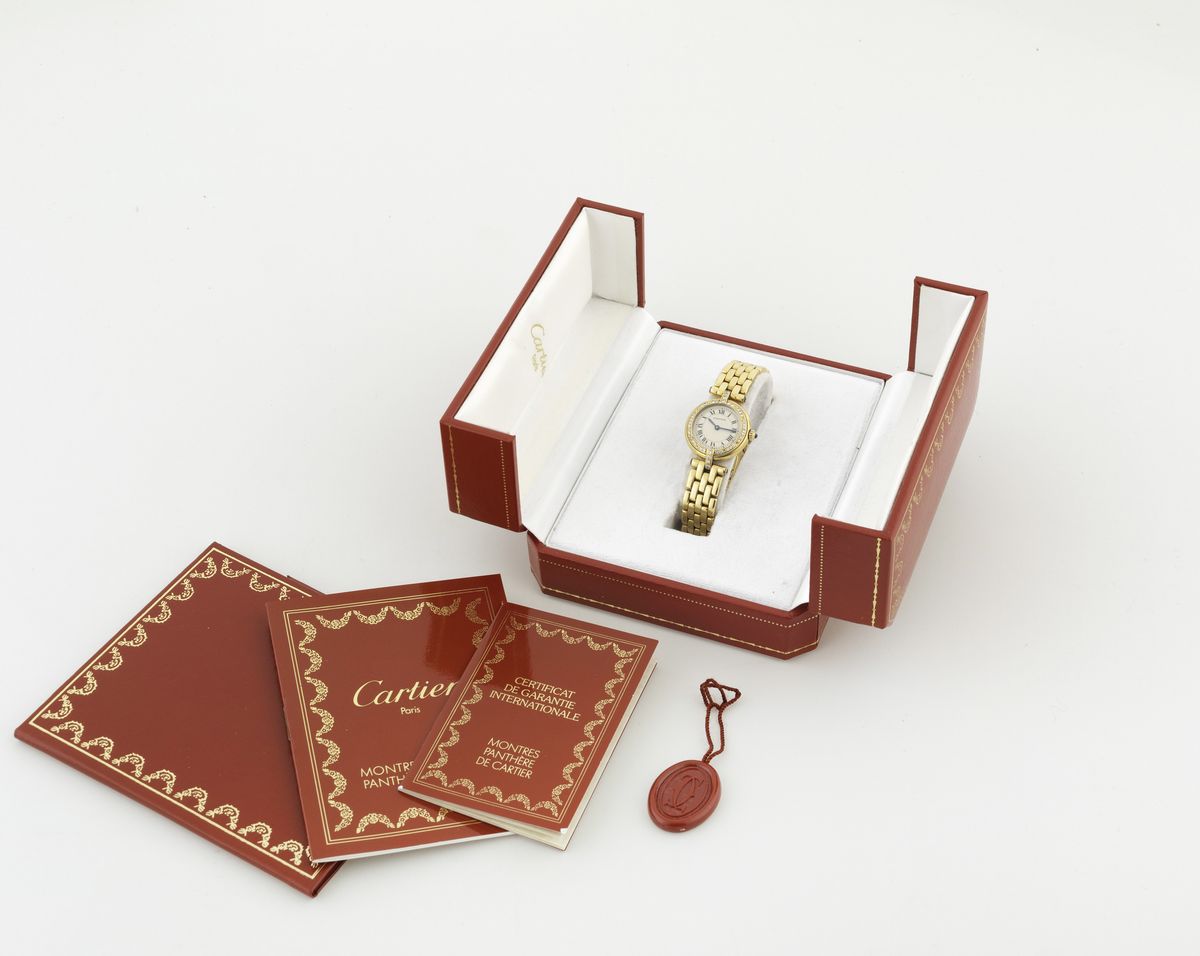 Cartier - Elegante Panthere Vandôme con Lunetta in Diamanti, Movimento al Quarzo, Circa 2000 con ...