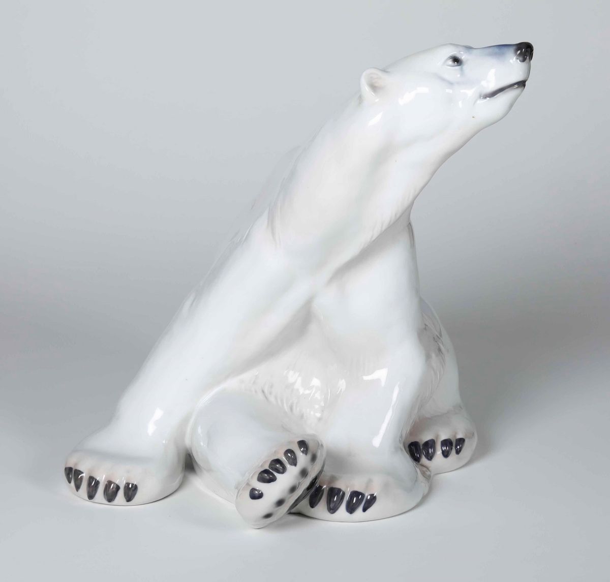 Grande Scultura di Orso Polare Danimarca, Manifattura Royal Copenaghen, XX Secolo