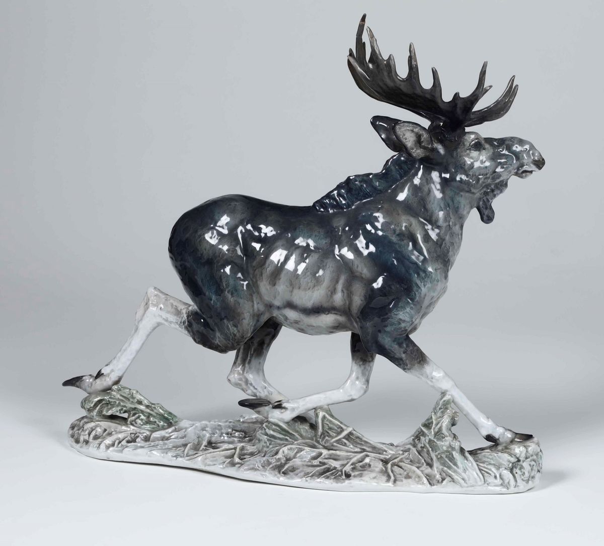 Scultura di Alce Germania, Selb (baviera), Manifattura Rosenthal, Metà del XX Secolo Modello di F...