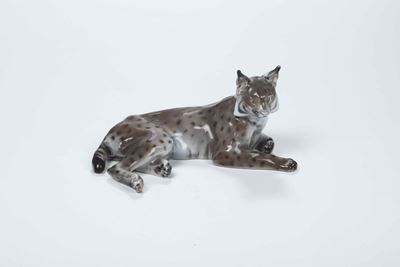Rarissima Figura di Lince Germania, Selb (baviera), Manifattura Rosenthal, Secondo Quarto del XX ...
