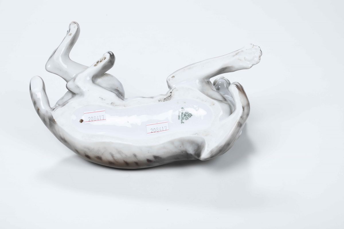 Rarissima Figura di Lince Germania, Selb (baviera), Manifattura Rosenthal, Secondo Quarto del XX ...