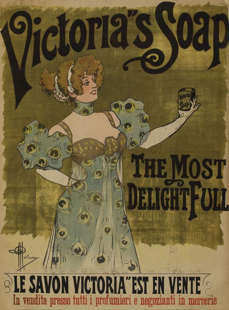 Albert Guillaume (1873-1942) VICTORIA’S SOAP – THE MOST DELIGHT FULL  - Auction Vintage Posters - Cambi Casa d'Aste
