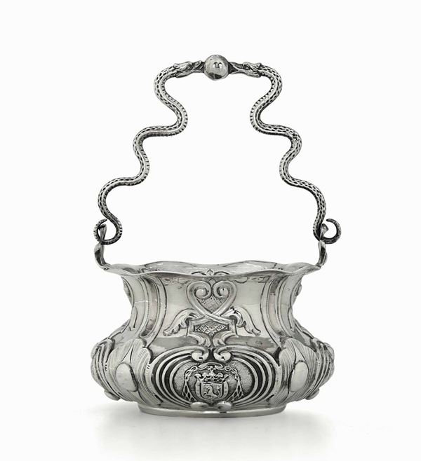 Secchiello per acqua santa in argento costolato Venezia XVIII secolo