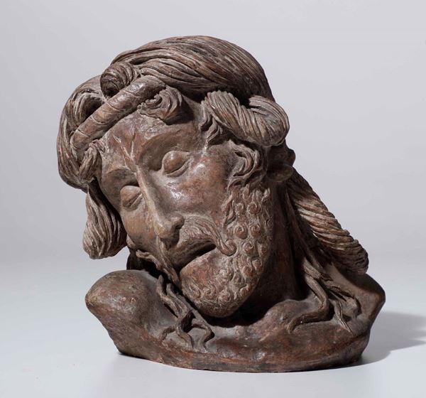 Testa di Cristo. Terracotta da Donatello. Plasticatore del XIX secolo