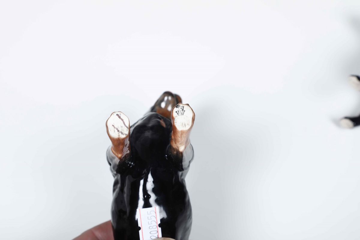 Tre Figurine di Rottweiler, American Staffordshire e Terrier Inghilterra, Manifattura Royal Doult...