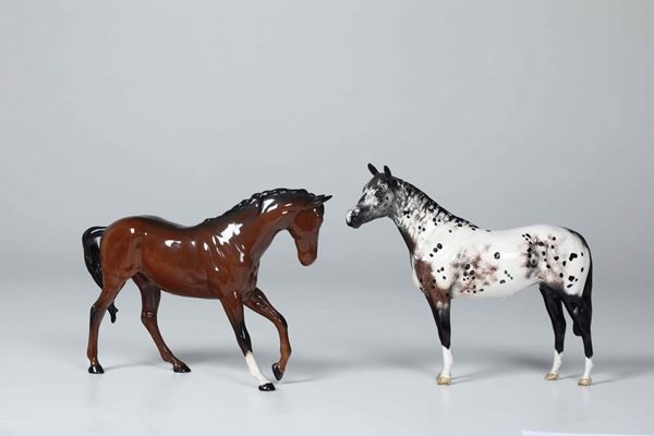Due sculturine di cavallo Inghilterra, Manifattura Royal Doulton, XX secolo, dopo il 1960