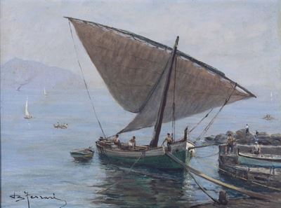 Berto Ferrari (1887 - 1965)veliero Ligure